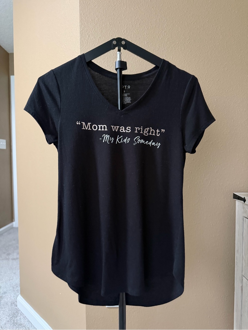 Black 'Mom Was Right' V-Neck Tee - Small